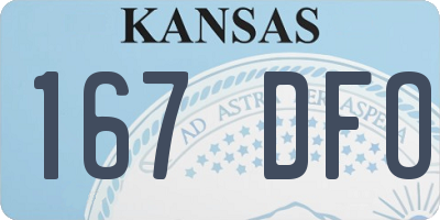 KS license plate 167DFO