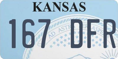 KS license plate 167DFR