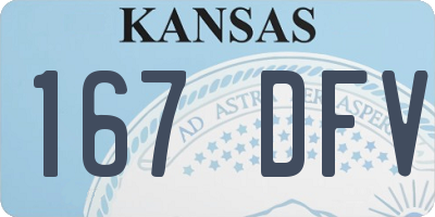 KS license plate 167DFV