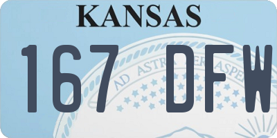 KS license plate 167DFW