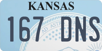 KS license plate 167DNS