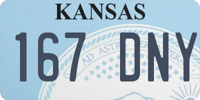 KS license plate 167DNY