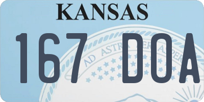 KS license plate 167DOA