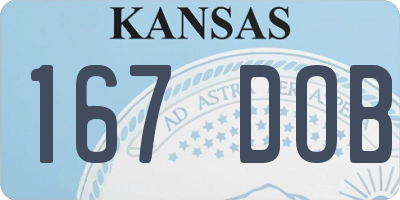 KS license plate 167DOB
