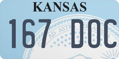 KS license plate 167DOC