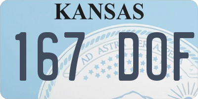 KS license plate 167DOF