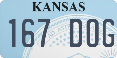 KS license plate 167DOG
