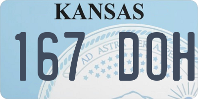 KS license plate 167DOH