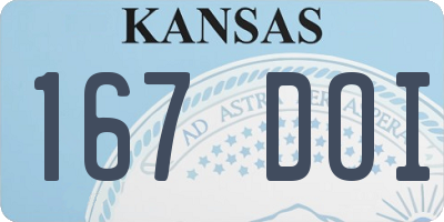 KS license plate 167DOI