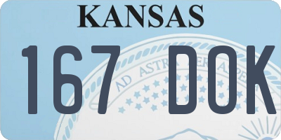 KS license plate 167DOK