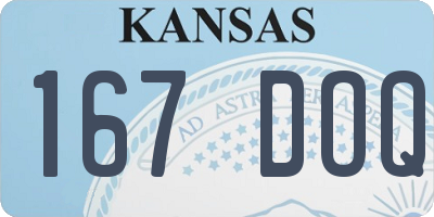 KS license plate 167DOQ