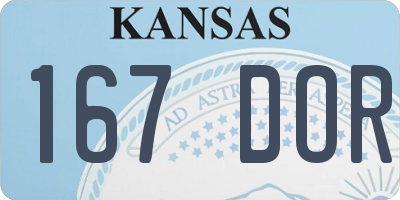 KS license plate 167DOR