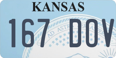 KS license plate 167DOV
