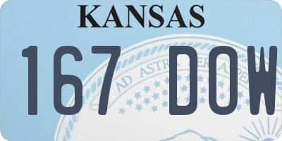 KS license plate 167DOW