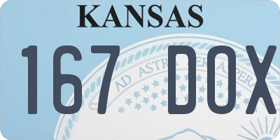 KS license plate 167DOX
