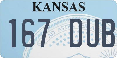 KS license plate 167DUB