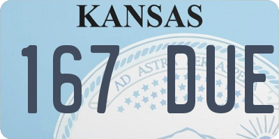 KS license plate 167DUE