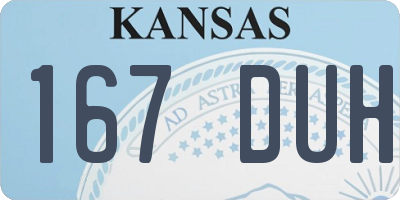 KS license plate 167DUH