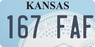KS license plate 167FAF