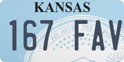 KS license plate 167FAV