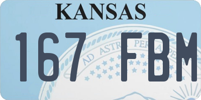 KS license plate 167FBM