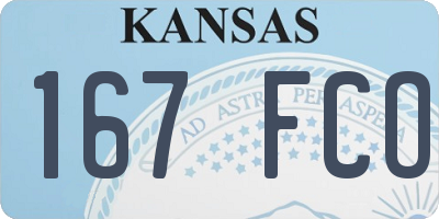 KS license plate 167FCO