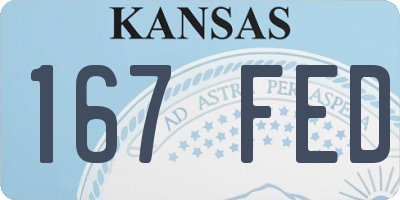 KS license plate 167FED