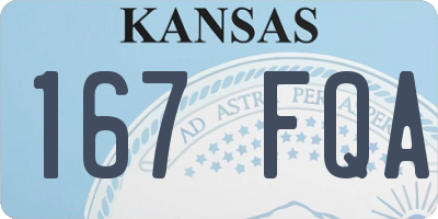 KS license plate 167FQA