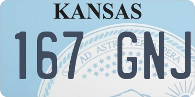 KS license plate 167GNJ