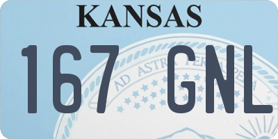 KS license plate 167GNL