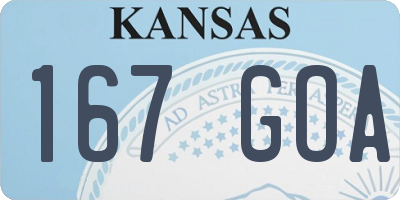 KS license plate 167GOA