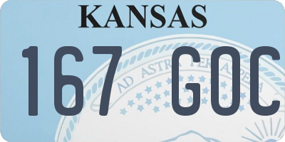 KS license plate 167GOC