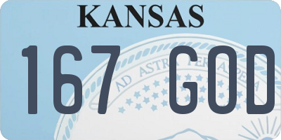 KS license plate 167GOD