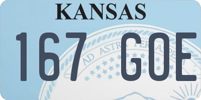 KS license plate 167GOE