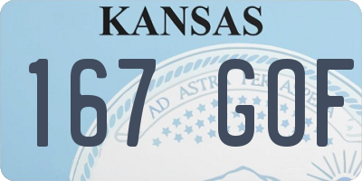 KS license plate 167GOF