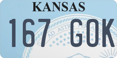 KS license plate 167GOK