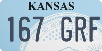 KS license plate 167GRF