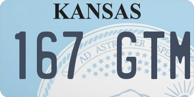 KS license plate 167GTM