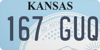 KS license plate 167GUQ