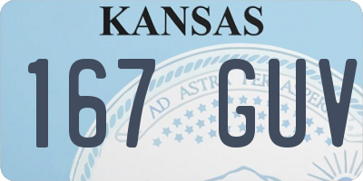 KS license plate 167GUV