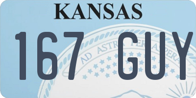 KS license plate 167GUY