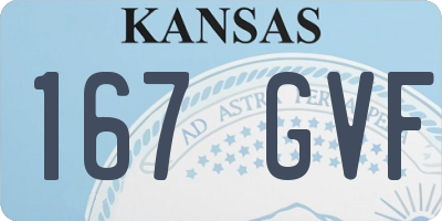 KS license plate 167GVF