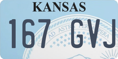 KS license plate 167GVJ
