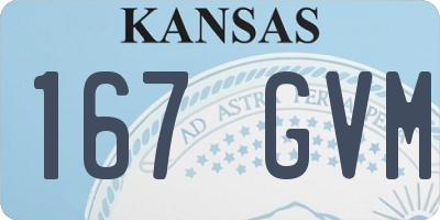 KS license plate 167GVM