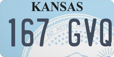 KS license plate 167GVQ