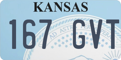 KS license plate 167GVT