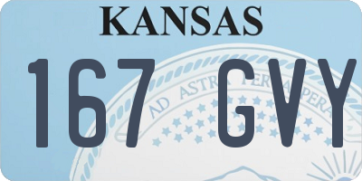 KS license plate 167GVY