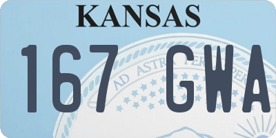 KS license plate 167GWA