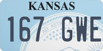 KS license plate 167GWE