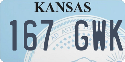 KS license plate 167GWK